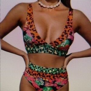 Tropical Print Bikini Set